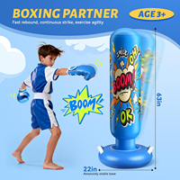 Équipement de boxe gonflable pour enfants et adultes, cadeaux de Noël, cadeaux d'anniversaire, sac de frappe pour la pratique du karaté
