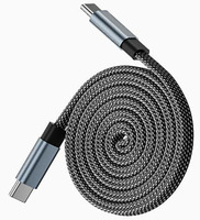 Kabel Pengisian Cepat Tipe C ke Tipe C PD240W Anti-Kusut Magnetik dengan Jalinan Nilon untuk Ponsel, Earphone, Tablet