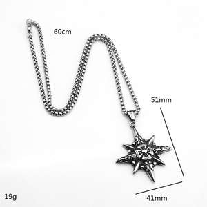 Stainless Steel Men's <b>Cross</b> Pendant Geometric Asymmetry Design For Clothing Matching Gift - Product Image 5