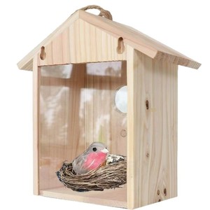 Nichoir en bois de peuplier rectangulaire écologique pour oiseaux d'intérieur et d'extérieur - Product Image 5