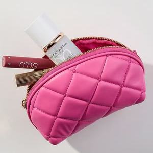 Sac à cosmétiques en cuir PU sac à main cosmétique matelassé à carreaux mode sacs de rangement de maquillage personnalisés pour femmes fille voyage en plein air - Product Image 3