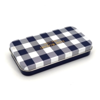 Mini ensemble de 7 pinceaux de maquillage rectangulaires, doux, pour fard à paupières, blush et fond de teint, portable, en boîte métallique rose recyclée