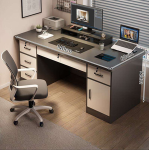 Abschließbarer Einzel-Büroarbeitsplatz, Schreibtisch aus MDF im Modernen Stil, Computer-Schreibtisch für Büro, Studenten und Schlafzimmer - Product Image 2