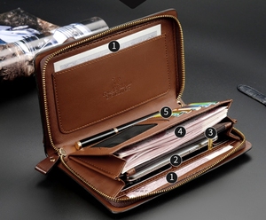 A716 Uomini <span class=keywords><strong>Portafogli</strong></span> Lungo di Stile di Alta Qualità del Supporto di Carta Della Borsa di Sesso Maschile Cerniera Grande Capacità di Marca DELL'UNITÀ di ELABORAZIONE di Cuoio Del Raccoglitore Per Gli Uomini - Product Image 2