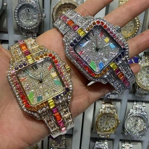 <span class=keywords><strong>Reloj</strong></span> de Lujo Hip Hop con Diamantes de Imitación, Cuarzo, Acero Inoxidable, Esfera con Indicador de Fecha/Día, Resistente al Agua 3BAR - Product Image 2