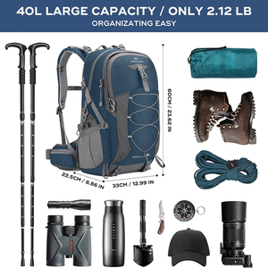 Échantillon gratuit Sac à dos de voyage imperméable Autres sacs à dos pour la randonnée Sac à dos de randonnée avec sac souple pour l'escalade en plein air, les voyages - Product Image 5