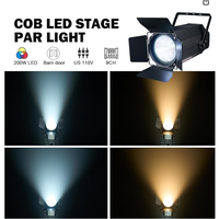 200W COB LED Par Light Zoom DMX512 Contrôle en alliage d'aluminium 3500K-6000K Température de couleur IP33 nominale pour les événements de mariage d'église de DJ de scène