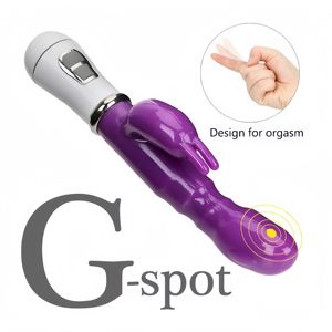 Casemee Dual-Motor Vibrator kelinci 10 kecepatan, bertenaga USB bertekstur poros g-spot + Stimulator klitoris kelinci tahan air - Product Image 4