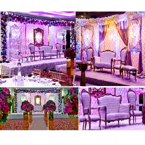 แฟนซีสีขาว Tufted ฉากหลังแต่งงานตกแต่งที่ทันสมัยจัดงานแต่งงานทอแผงหนังฉากหลังกิจกรรมพิเศษเวทีหนังฉากหลัง - Product Image 1