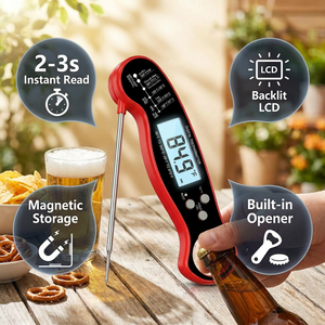 Thermomètre à viande professionnel à lecture instantanée, thermomètre alimentaire numérique étanche pour grillades, <span class=keywords><strong>sonde</strong></span> rapide et précise en 2-3 secondes - Product Image 1