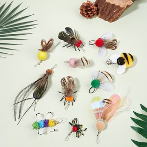Jouet à mâcher pour chat en plastique, baguette de stimulation en forme d'insecte simulé, têtes interchangeables, durable, résistant aux morsures et aux griffures, soulagement de l'ennui, divertissement personnel - Product Image 3