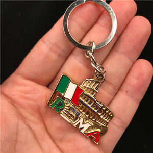 Porte-clés personnalisé en alliage de zinc France Italie Royaume-Uni États-Unis Dubaï Égypte Pendentif en métal pour clés Porte-clés de <span class=keywords><strong>boutique</strong></span> Souvenirs de voyage - Product Image 3