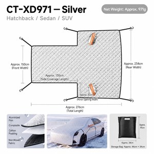 Housse de protection toutes saisons en tissu Oxford pour voiture, anti-givre pour <span class=keywords><strong>pare</strong></span>-<span class=keywords><strong>brise</strong></span> et capot moteur, protection de carrosserie - Product Image 6
