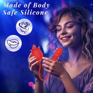 Vibrador LOVE con Forma de Rosa, con Succión y Estiramiento, de Silicona Fluorescente, Resistente al Agua IPX7, Carga Magnética USB - Product Image 6