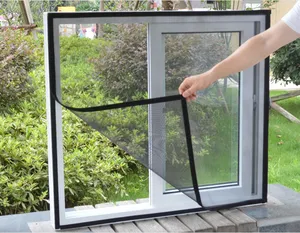 Zwart Diy Zelfklevende Window Screen Mesh Netto Gordijn Onzichtbare Schermen Venster Met Tape Anti Mosquito Gemakkelijk Te Gebruiken nemen Uit Elkaar