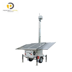 Torre de Vigilancia Móvil CCTV Personalizada SDE500-C con Mástil de 7m y 4 Paneles Solares de 300W - Product Image 3