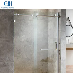 Cuctom Household Glass Bathroom Shower Room Transparent Frameless One Sliding Shower Doors Enclosure