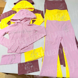 Setelan Olahraga Wanita Berkualitas Tinggi 2 Potong Jaket Resleting Penuh Kustom Dengan Celana Melebar Setelan Yoga Wanita Pakaian Santai Wanita - Product Image 6