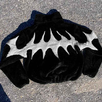 Veste d'hiver décontractée pour homme en fausse fourrure sherpa épaisse avec impression florale en relief 3D et logo personnalisé