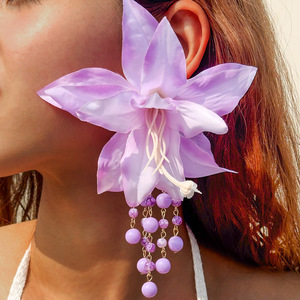 Pendientes Colgantes de Acero Inoxidable con Flores Estilo Casual para Mujer, Joyería de Moda Chic y Única, Tendencia Verano 2025 - Product Image 5