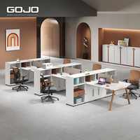 Petite table d'ordinateur en bois moderne et durable, table de direction pour personnel de bureau, table de poste de travail pour 4 personnes pour bureau