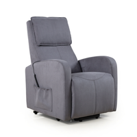 Fauteuil inclinable électrique moderne en tissu rembourré, une place, avec poche latérale, pour personnes âgées, idéal pour hôtel et salon
