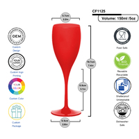 Verre à champagne en plastique coloré, verre à vin en acrylique pour fête, vaisselle incassable, coupe à vin en polycarbonate