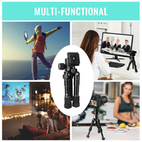 Trépied de table pour téléphone H20, flexible et extensible, pour prise de vue panoramique à 360°, idéal pour vlog et selfie, en aluminium, capacité de charge de 15 lb