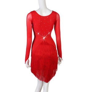 Nuevo vestido de competición de actuación de baile latino con flecos encriptados <span class=keywords><strong>Rumba</strong></span> Cha vestido de baile latino para adultos - Product Image 2
