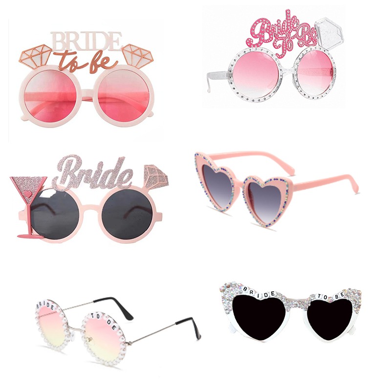 Wedding Party Sunglasses Heart-Shaped - Fun Party Favors, Bride Accessories Bachelorette Party, Lightweight Heart Glasses For Bridal Shower, Hen Party