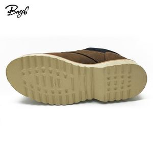 Bottes pour homme en cuir véritable et caoutchouc, chaussures de sport décontractées à la mode - Product Image 6