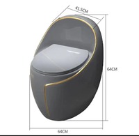 Luxury Toilet Ceramic Siphon Toilet for Small Apartments Household Colorful Egg-Shaped Design Large Diameter Water Dual-flush