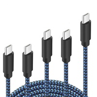 KABBOL kabel pengisian daya cepat, kabel pengisian daya Cepat Tipe C 60W 0.5M 1M USB C ke USB C, ponsel 16 seri, Pad Mini 6 dan lainnya (hitam)