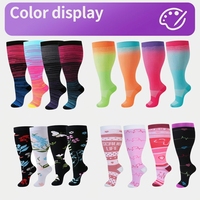 Chaussettes de compression grande taille pour femmes, mollets extra larges, compression graduée classe 1, bas de contention jusqu'au genou
