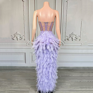 Novance Y4591 Dropshipping productos <span class=keywords><strong>plumas</strong></span> moradas Chic elegante <span class=keywords><strong>vestidos</strong></span> <span class=keywords><strong>de</strong></span> noche diamantes <span class=keywords><strong>de</strong></span> imitación vestido <span class=keywords><strong>de</strong></span> <span class=keywords><strong>fiesta</strong></span> <span class=keywords><strong>de</strong></span> cumpleaños <span class=keywords><strong>para</strong></span> mujeres - Product Image 3