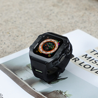 Montre pour homme, bracelet de haute qualité pour Apple Watch Ultra 3 49 mm, boîtier en acier inoxydable, bracelet en caoutchouc fluoré, kit de modification