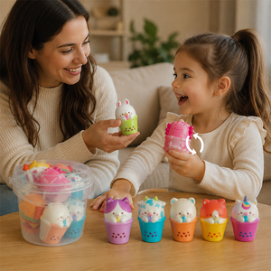 Portable Kawaii Beverage Animal Squishy <b>Pack</b> PU <b>Fidget</b> Collection Hand Therapy Rewards for School Activities - Product Image 6