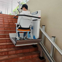 Monte-escalier incliné certifié CE pour utilisateurs de fauteuils roulants en intérieur et en extérieur