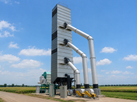 Séchoir à grains à pompe à chaleur à recirculation PLC écologique 300T 5HL-300 |   Tour de séchage continu pour maïs et blé avec système de dépoussiérage 30mg/m³