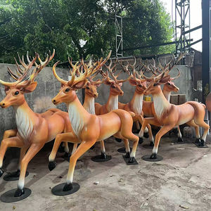 Estatua de Ciervo Grande de Fibra de Vidrio Blanca, Decoración para Escenarios Festivos, Adorno para Vestíbulo de Hotel, Instalación Artística Geométrica, Escultura de Reno - Product Image 3