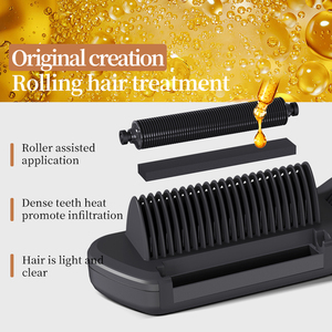 เครื่องหนีบผมไฟฟ้า 3-in-1 แบบพกพา เคลือบเซรามิก ป้องกันความร้อนลวก สำหรับผมชี้ฟู ใช้เป็นเครื่องม้วนผมและบำรุงผมด้วยน้ำมัน - Product Image 3