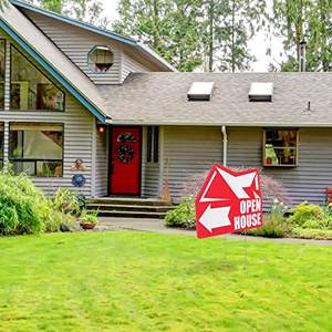 Cartelli Open House Grandi in Plastica Ondulata, Forniture per Agenti Immobiliari con Frecce, Cartello Direzionale Bifacciale per Garage - Product Image 1