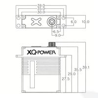 XQ POWER Servomoteur numérique RC étanche à couple élevé 11KG, micro, sans noyau, étanche, pour hélicoptère RC, servomoteur fin en métal pour aile