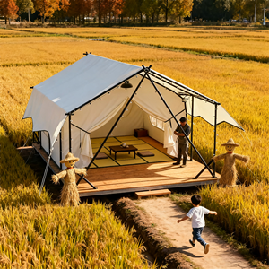 Tente de Glamping Safari Double Couche Semi-Permanente de Luxe, Imperméable et Ignifuge, Idéale pour Hôtels de Luxe et Aventures de <span class=keywords><strong>Camping</strong></span> en Plein Air - Offre Spéciale - Product Image 2