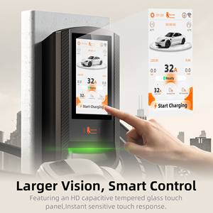 เครื่องชาร์จรถยนต์ไฟฟ้า Feyree Tesla 7.6/9.6/12kW แบบติดผนัง พร้อมหน้าจอสัมผัส 7 นิ้ว ควบคุมผ่านแอปพลิเคชันอัจฉริยะ รองรับการอัปเกรด OTA บันทึกการชาร์จ สถานีชาร์จรถยนต์ไฟฟ้าสำหรับใช้ในบ้าน - Product Image 4