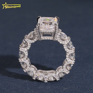 Nuovo <span class=keywords><strong>Anello</strong></span> di Fidanzamento con Moissanite Taglio <span class=keywords><strong>Smeraldo</strong></span> da 5 Carati, Gioiello di Lusso, Anelli in <span class=keywords><strong>Argento</strong></span> con Diamanti per Matrimonio, Spedizione dagli USA - Product Image 3