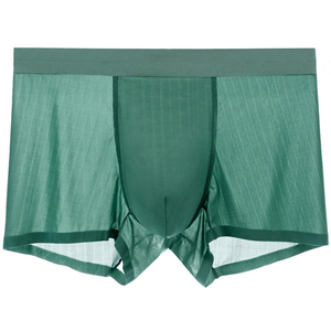 กางเกงในบ็อกเซอร์ของผู้ชายกางเกงชั้นในไร้รอยต่อระบายอากาศได้กลางเอวสีทึบชุดชั้นในผ้าไหมน้ำแข็งแบบบางพิเศษออกแบบโลโก้ได้ตามต้องการ - Product Image 6