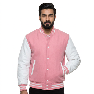 Veste de baseball varsity pour homme de haute qualité, fabriquée par un fabricant OEM, avec broderie personnalisée, manches en cuir et patchwork. - Product Image 1