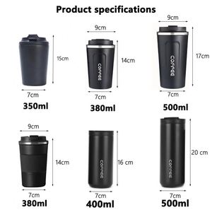 Tasse de voyage isotherme en acier inoxydable à double paroi, personnalisable avec logo, écologique, 380 ml, 510 ml, pour lait, eau et autres boissons - Product Image 4