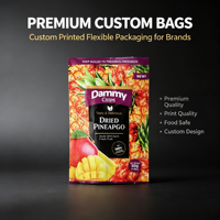 Sacs d'emballage pour collations imprimés sur mesure OEM, impression couleur vive, pochette plate laminée pour l'emballage de fruits secs